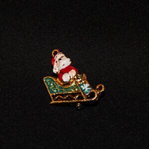Santa and Sleigh Brooch